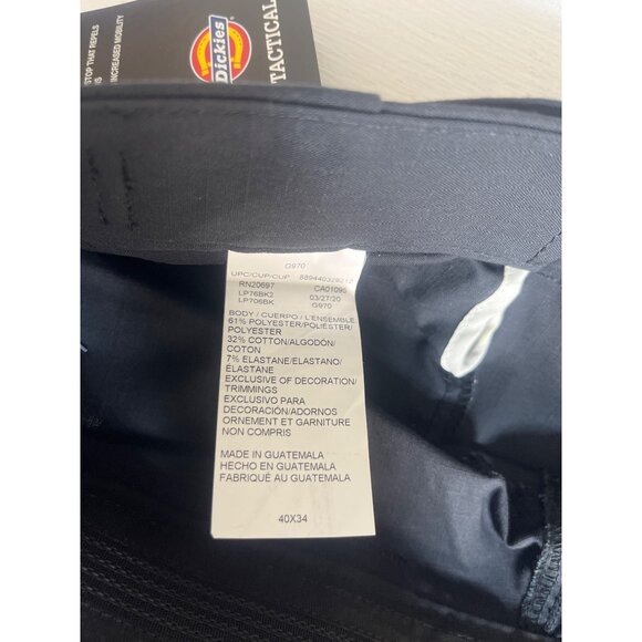 Dickies Ripstop Tactical Pants Mens 40x34 Black New Stain Wrinkle Resistant - Picture 11 of 11